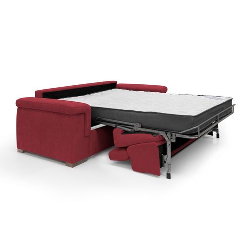 Giunone Canapé Convertible Matelas H18 Cm En Tissu Imperméable T02 220 Cm (mat. 140x297) Rouge