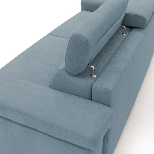 Giunone Canapé Convertible Matelas H18 Cm En Tissu Imperméable T02 220 Cm (mat. 140x297) Bleu Pastel