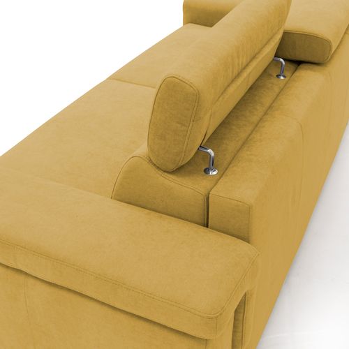 Giunone Canapé Convertible Matelas H18 Cm En Tissu Imperméable T02 220 Cm (mat. 140x297) Jaune