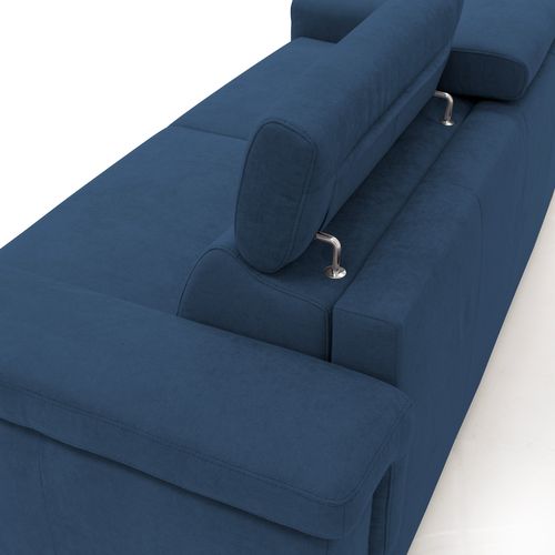 Giunone Canapé Convertible Matelas H18 Cm En Tissu Imperméable T02 220 Cm (mat. 140x297) Bleu