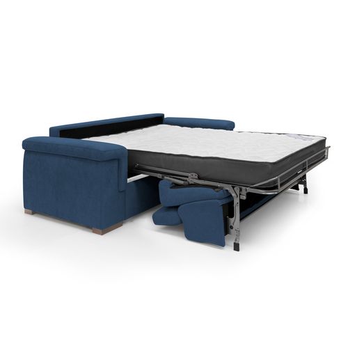 Giunone Canapé Convertible Matelas H18 Cm En Tissu Imperméable T02 220 Cm (mat. 140x297) Bleu