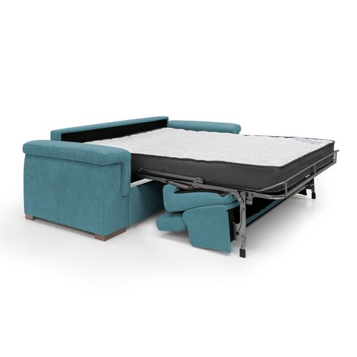 Giunone Canapé Convertible Matelas H18 Cm En Tissu Imperméable T02 220 Cm (mat. 140x297) Bleu Ciel