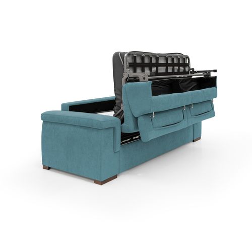 Giunone Canapé Convertible Matelas H18 Cm En Tissu Imperméable T02 220 Cm (mat. 140x297) Bleu Ciel