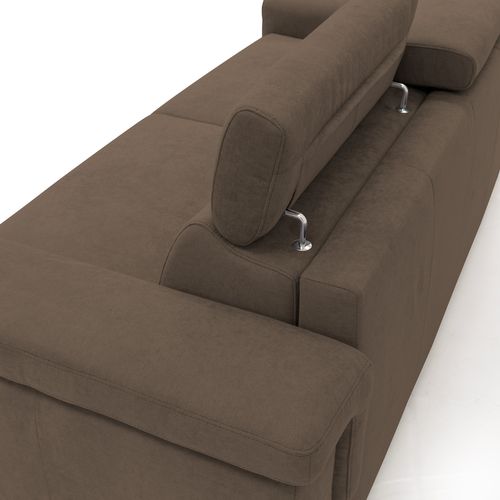 Giunone Canapé Convertible Matelas H18 Cm En Tissu Imperméable T02 240 Cm (mat. 160x297) Brun