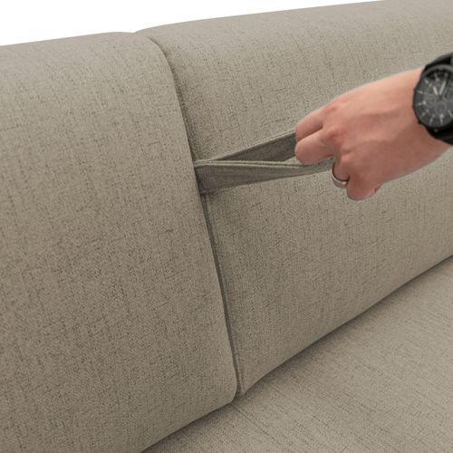 Duna Canapé Lit Convertible Matelas 20 Cm En Tissu Imperméable T03 195 Cm (mat. 140x197) Brun