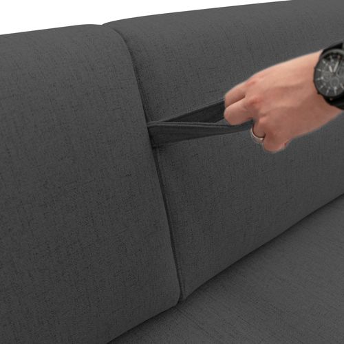 Duna Canapé Lit Convertible Matelas 20 Cm En Tissu Imperméable T03 195 Cm (mat. 140x197) Anthracite