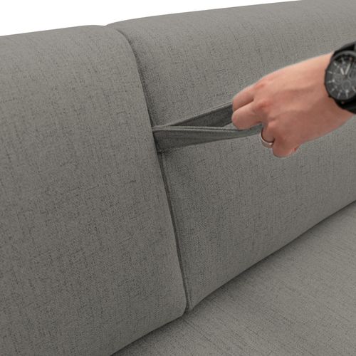 Duna Canapé Lit Convertible Matelas 20 Cm En Tissu Imperméable T03 195 Cm (mat. 140x197) Taupe