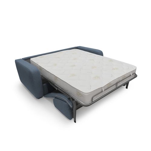 Duna Canapé Lit Convertible Matelas 20 Cm En Tissu Imperméable T03 215 Cm (mat. 160x197) Bleu