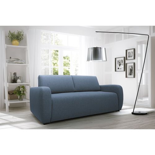 Duna Canapé Lit Convertible Matelas 20 Cm En Tissu Imperméable T03 215 Cm (mat. 160x197) Bleu Ciel