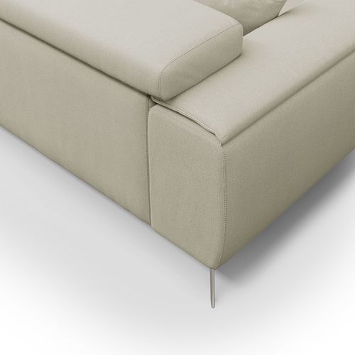 Fusion Canapé Avec Assises Coulissantes En Tissu Doux Antitache T05 215 Cm Creme