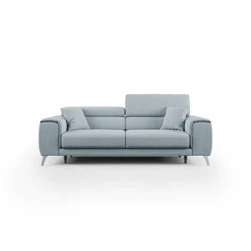 Fusion Canapé Avec Assises Coulissantes En Tissu Doux Antitache T05 215 Cm Bleu Pastel