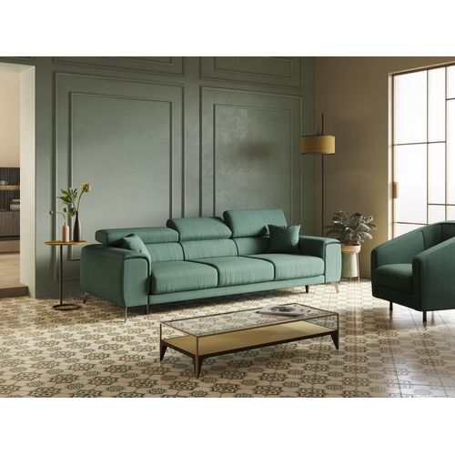 Fusion Canapé Avec 3 Assises Coulissantes En Tissu Doux Antitache T05 260 Cm Rouge