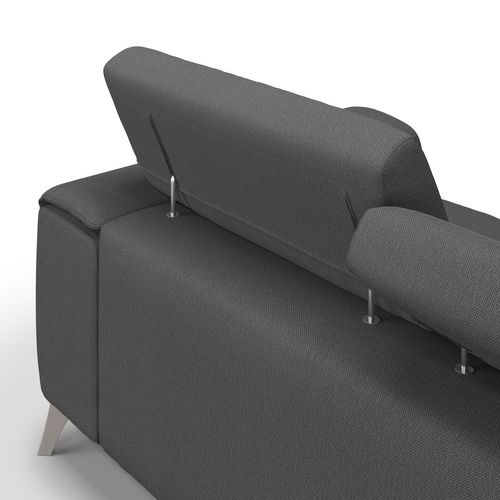 Fusion Canapé Avec 3 Assises Coulissantes En Tissu Doux Antitache T05 260 Cm Anthracite