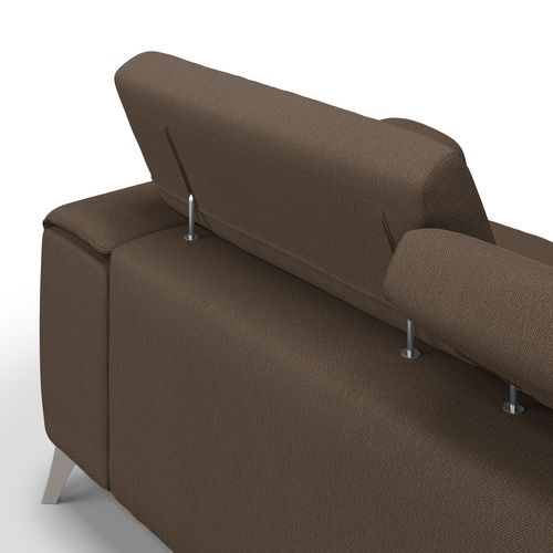 Fusion Canapé Avec 3 Assises Coulissantes En Tissu Doux Antitache T05 260 Cm Brun