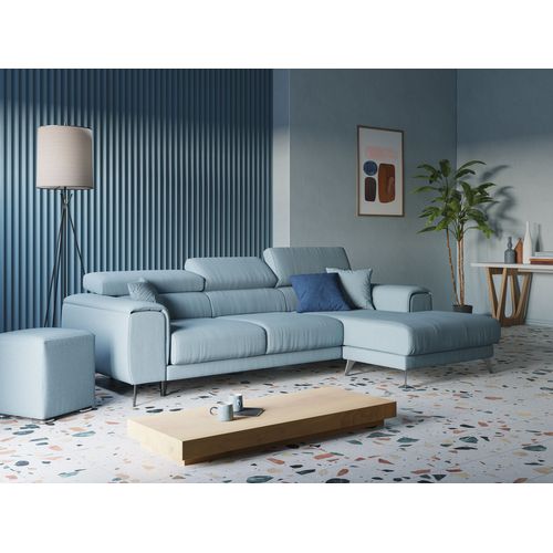 Fusion Canapé D'angle Avec Assises Amovibles En Tissu Doux Antitache T05 260 Cm Droit Brun