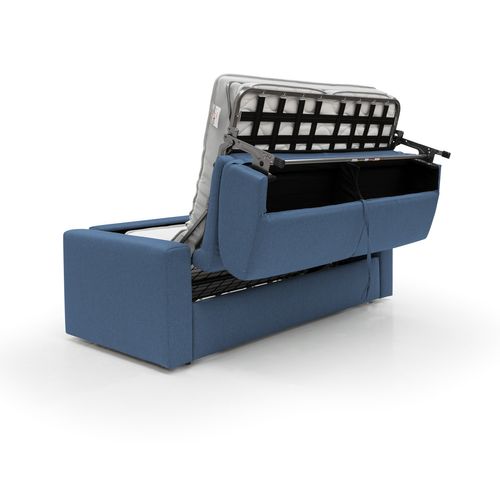 Kansas Canapé Lit Convertible H20 Cm En Tissu Imperméable T13 192 Cm (mat. 140x197) Bleu