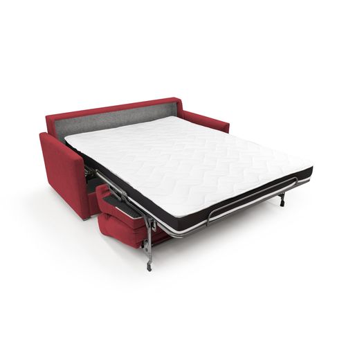 Margot Canapé Lit Convertible En Tissu Doux Imperméable T02 156 Cm (mat.120x197) Rouge