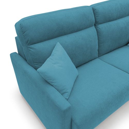 Margot Canapé Lit Convertible En Tissu Doux Imperméable T02 176 Cm (mat. 140x197) Bleu Ciel