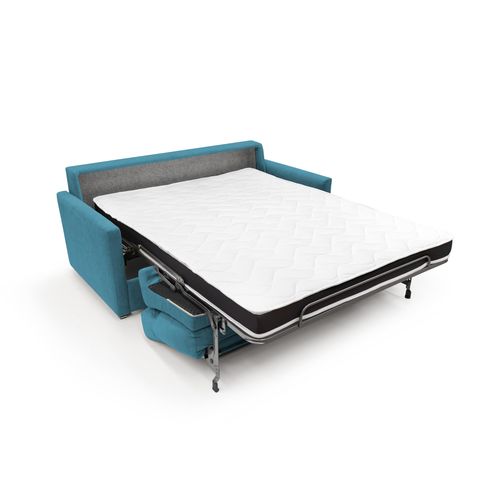 Margot Canapé Lit Convertible En Tissu Doux Imperméable T02 176 Cm (mat. 140x197) Bleu Ciel