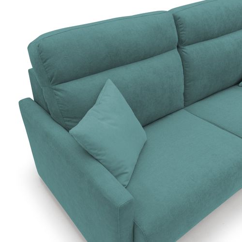 Margot Canapé Lit Convertible En Tissu Doux Imperméable T02 176 Cm (mat. 140x197) Bleu Canard