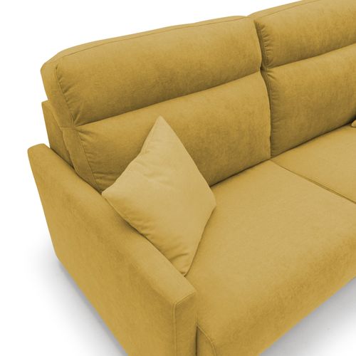 Margot Canapé Lit Convertible En Tissu Doux Imperméable T02 196 Cm (mat. 160x197) Jaune