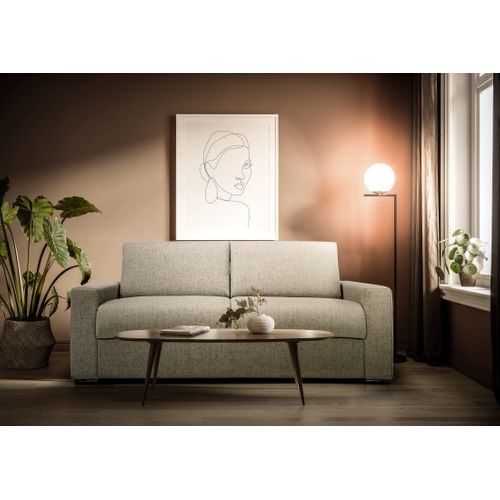 Nixon Canapé Convertible Matelas H20 En Tissu Imperméable T03 220 Cm (mat. 160x197) Brun