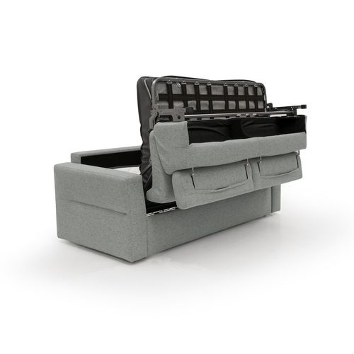 Avalon Canapé Lit Matelas H18 Cm De Haut En Tissu Imperméable T03 180 Cm (120x197) Gris Clair