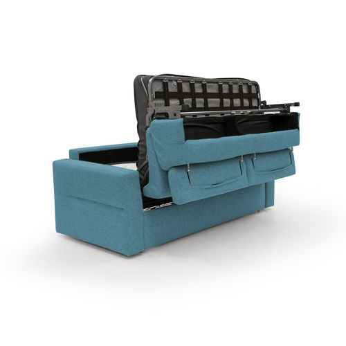 Avalon Canapé Lit Matelas H18 Cm De Haut En Tissu Imperméable T03 200 Cm (140x197) Bleu Ciel