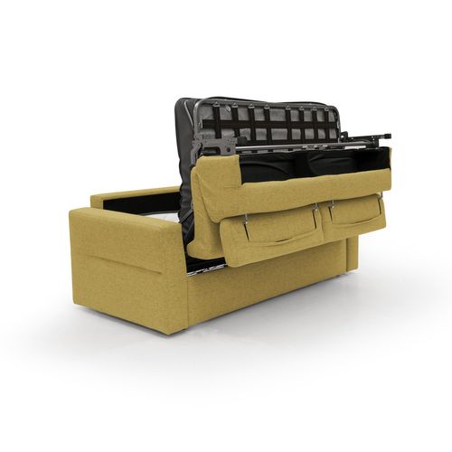 Avalon Canapé Lit Matelas H18 Cm De Haut En Tissu Imperméable T03 200 Cm (140x197) Jaune