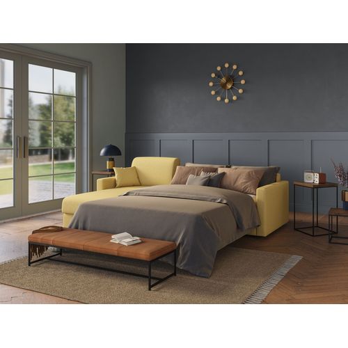 Chris Canapé D'angle 5 Places En Tissu Imperméable 288 Cm Droit Taupe