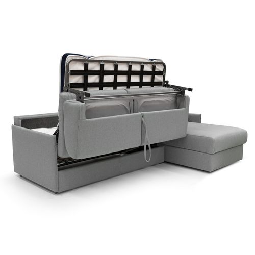 Evans Canapé D'angle Convertible En Tissu Imperméable T13 232 Cm Droit (mat. 120x197)  Gris