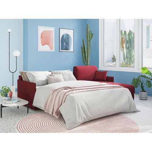 Evans Canapé D'angle Convertible En Tissu Imperméable T13 232 Cm Droit (mat. 120x197) Anthracite