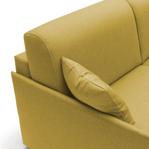 Evans Canapé D'angle Convertible En Tissu Imperméable T13 232 Cm Gauche (mat. 120x197) Jaune