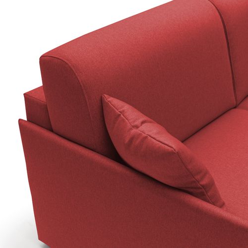 Evans Canapé D'angle Convertible En Tissu Imperméable T13 232 Cm Gauche (mat. 120x197) Rouge
