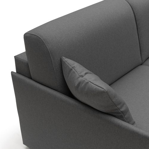 Evans Canapé D'angle Convertible En Tissu Imperméable T13 232 Cm Gauche (mat. 120x197) Anthracite