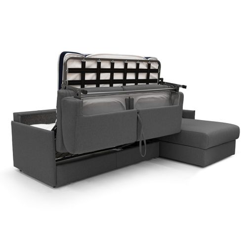 Evans Canapé D'angle Convertible En Tissu Imperméable T13 272 Cm Droit (mat. 160x197) Anthracite