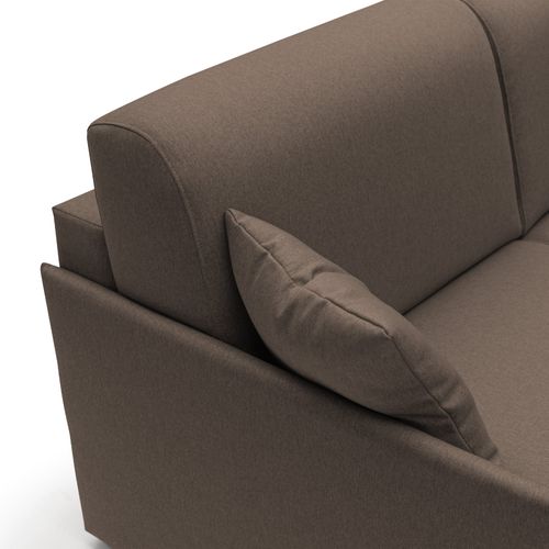 Evans Canapé D'angle Convertible En Tissu Imperméable T13 272 Cm Droit (mat. 160x197) Brun