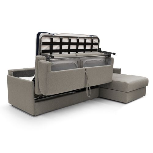 Evans Canapé D'angle Convertible En Tissu Imperméable T13 272 Cm Gauche (mat. 160x197) Taupe