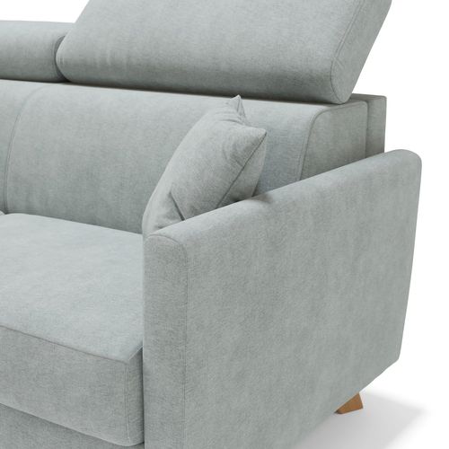 Francy Canapé Convertible Avec Têtières Réglables En Tissu T17 160 Cm (mat. 120x197) Vert Clair