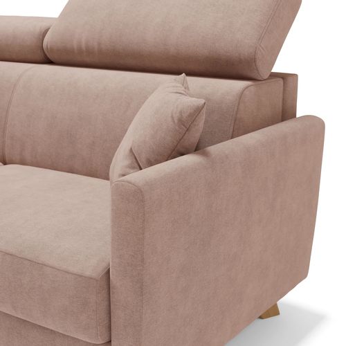 Francy Canapé Convertible Avec Têtières Réglables En Tissu T17 160 Cm (mat. 120x197) Rose