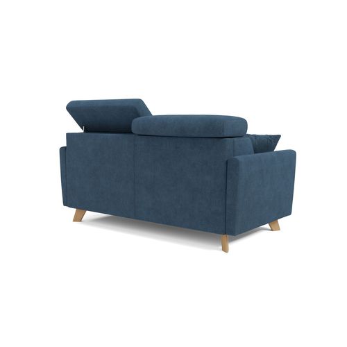 Francy Canapé Convertible Avec Têtières Réglables En Tissu T17 160 Cm (mat. 120x197) Bleu