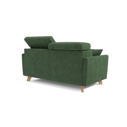 Francy Canapé Convertible Avec Têtières Réglables En Tissu T17 160 Cm (mat. 120x197) Vert