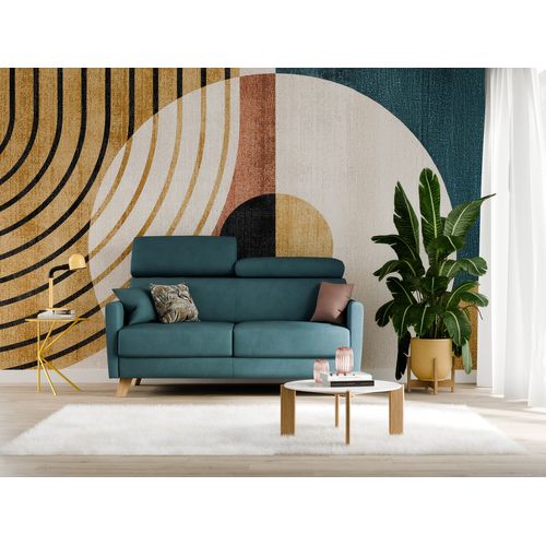 Francy Canapé Convertible Avec Têtières Réglables En Tissu T17 160 Cm (mat. 120x197) Brun