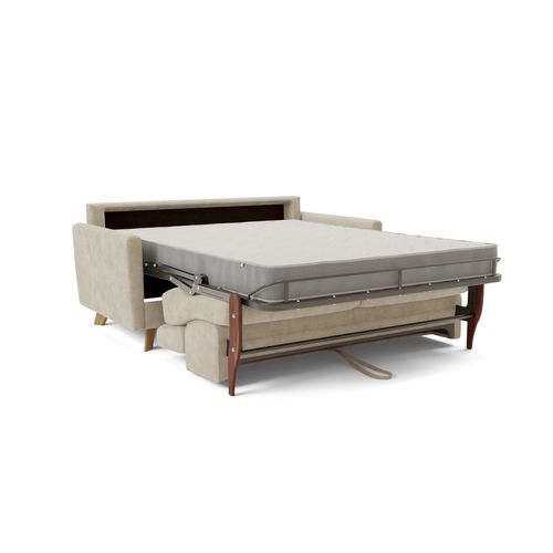 Francy Canapé Convertible Avec Têtières Réglables En Tissu T17 180 Cm (mat. 140x197) Creme