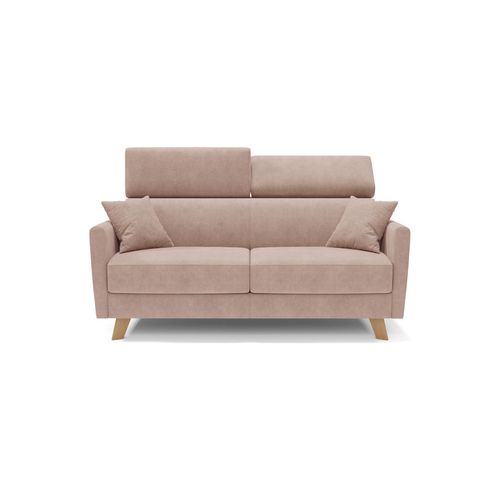 Francy Canapé Convertible Avec Têtières Réglables En Tissu T17 180 Cm (mat. 140x197) Rose