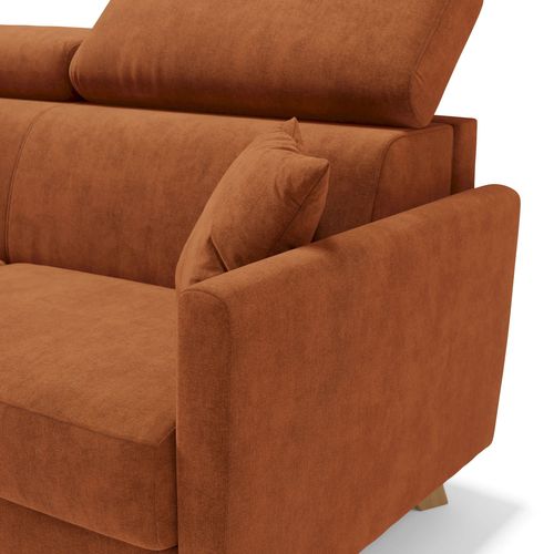 Francy Canapé Convertible Avec Têtières Réglables En Tissu T17 180 Cm (mat. 140x197) Orange