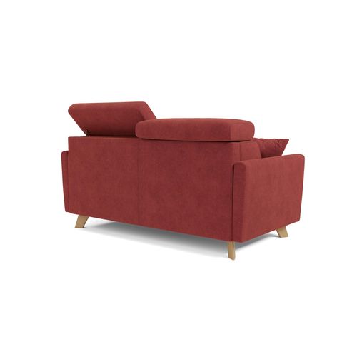 Francy Canapé Convertible Avec Têtières Réglables En Tissu T17 180 Cm (mat. 140x197) Rouge