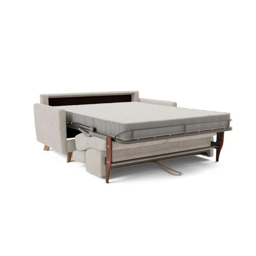 Francy Canapé Convertible Avec Têtières Réglables En Tissu T17 180 Cm (mat. 140x197) Blanc