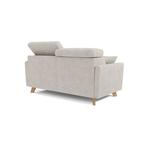 Francy Canapé Convertible Avec Têtières Réglables En Tissu T17 180 Cm (mat. 140x197) Blanc