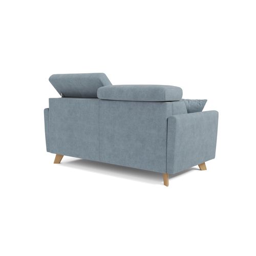 Francy Canapé Convertible Avec Têtières Réglables En Tissu T17 200 Cm (mat. 160x197) Bleu Pastel